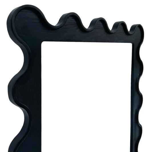 Freya Scallop Mirror – Black