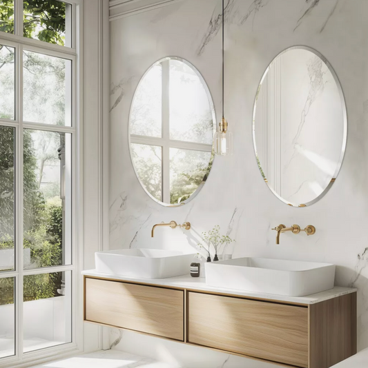 Valet Frameless Wall Mirror Oval – Designer mirror by Interior Ave