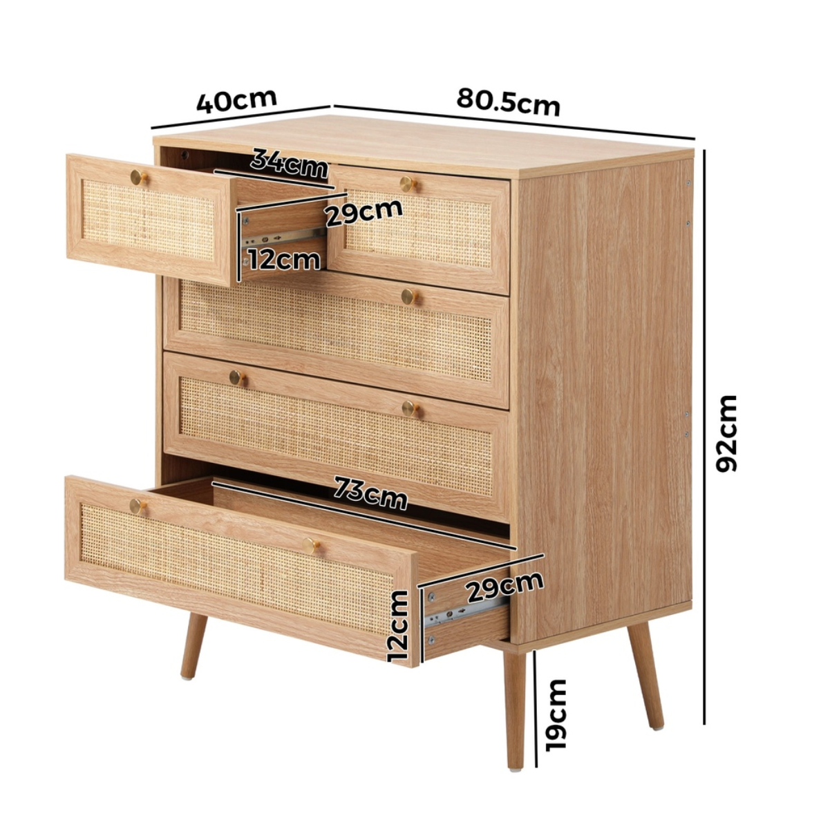 Cleopatra Rattan Chest of Drawers