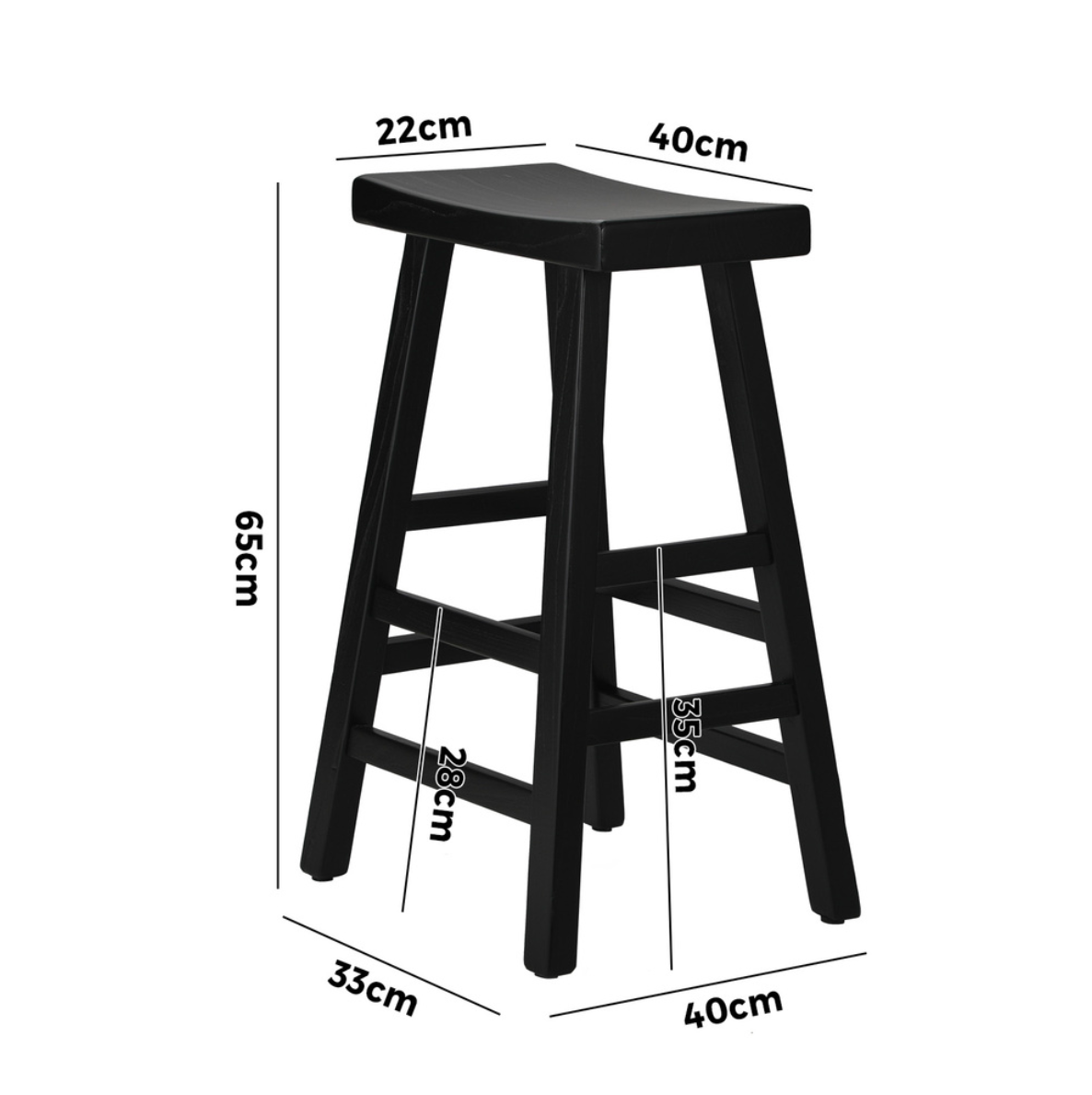 Zion Bar Stool - Black