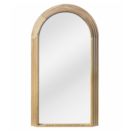 Sierra Arched Step Mirror – Signature Sculptural Natural Wood Statement Piece