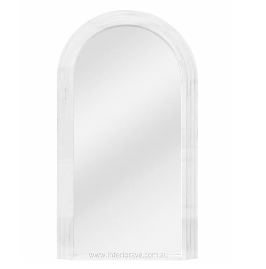 Sierra Arched Mirror – Beach White | Sculptural Full-Length Mirror