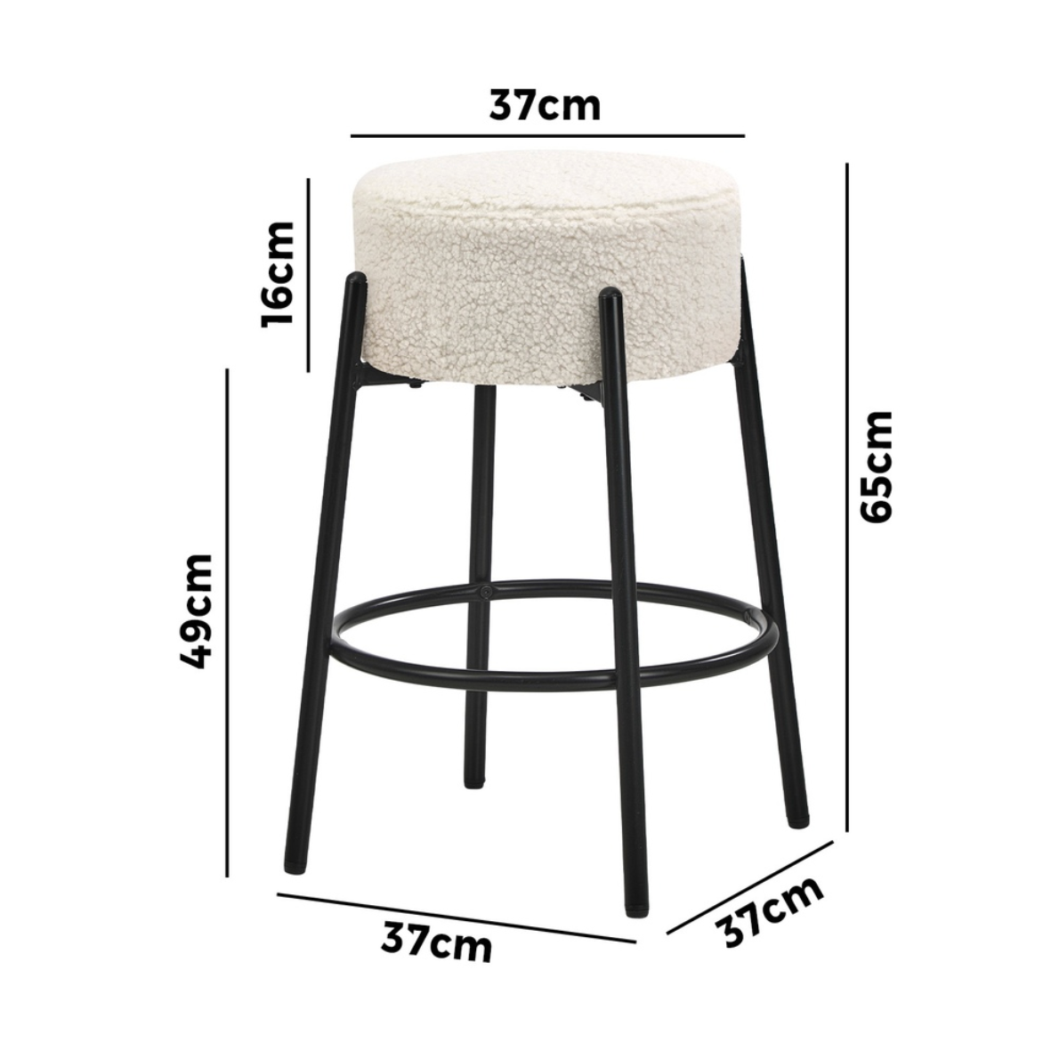 Soho Bar Stool - Black (Set of 2)