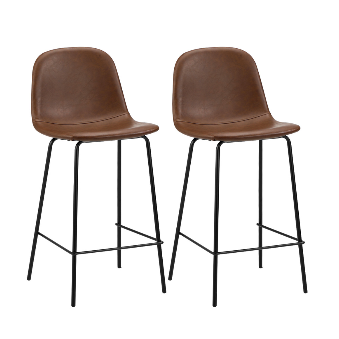 Marlo Bar Stool - Brown - Set of Two – modern bar stool by Interior Ave