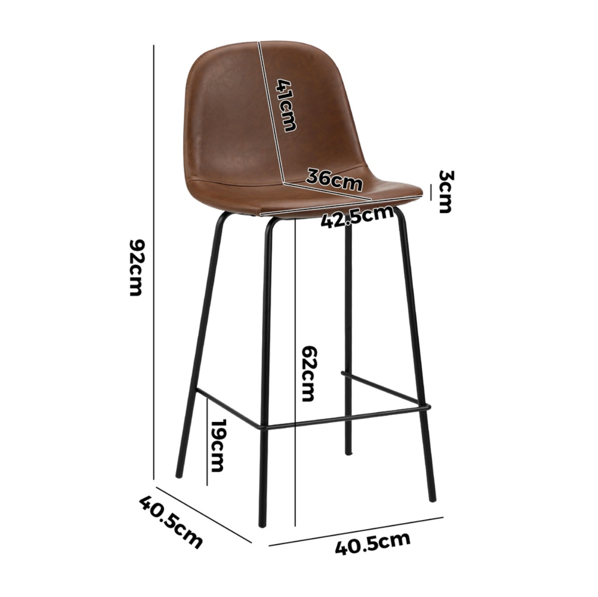 Marlo Bar Stool - Brown - Set of Two