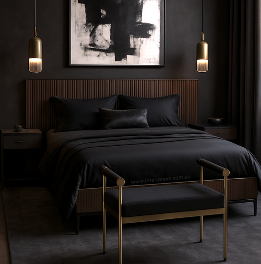 Cuba Vanity Stool – Exclusive Sculptural Design in Luxe Upholstery - Black