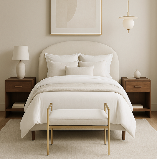 Cuba Velvet Vanity Stool - White – modern bar stool by Interior Ave