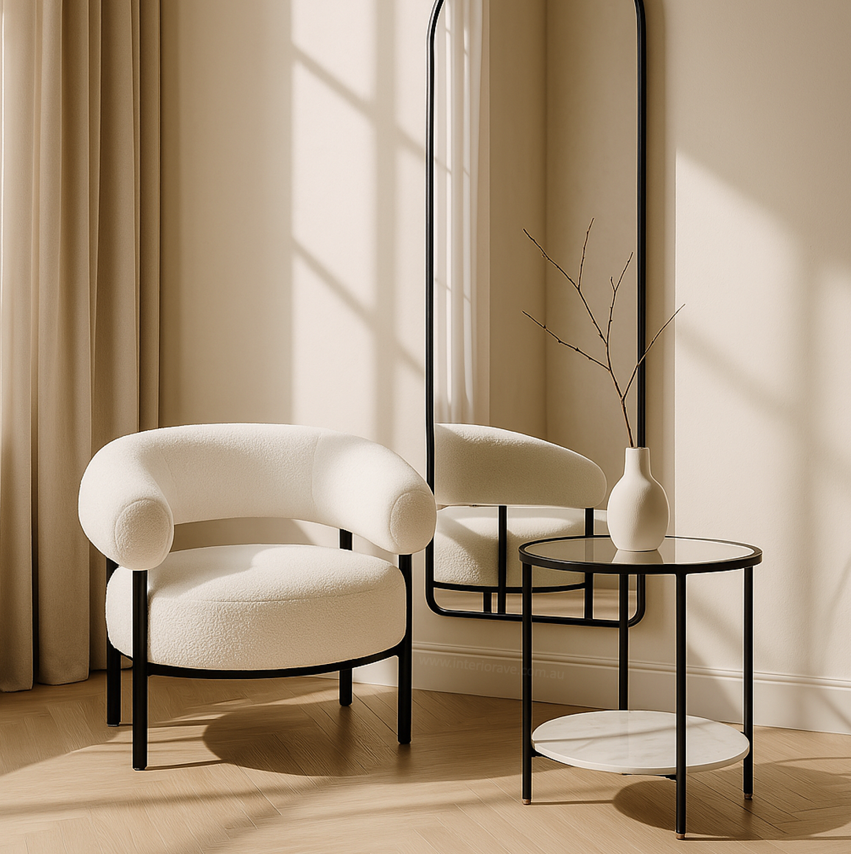 Cosmopolitan Cocktail Side Table - White Marble Stone – premium furniture by Interior Ave