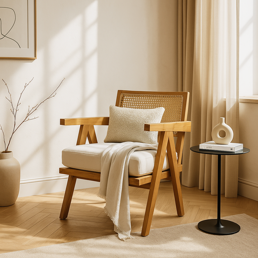 Eloise Rattan Armchair – Natural Finish – modern armchair by Interior Ave