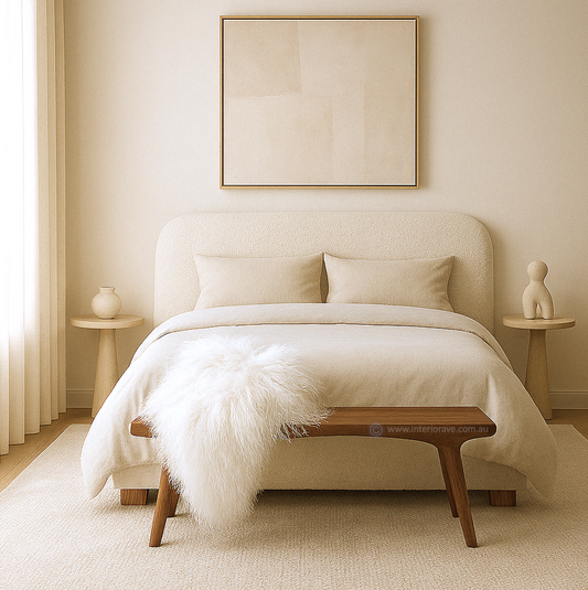 Mongolian Sheepskin Fur / Throw - White 90cm – premium furniture by Interior Ave