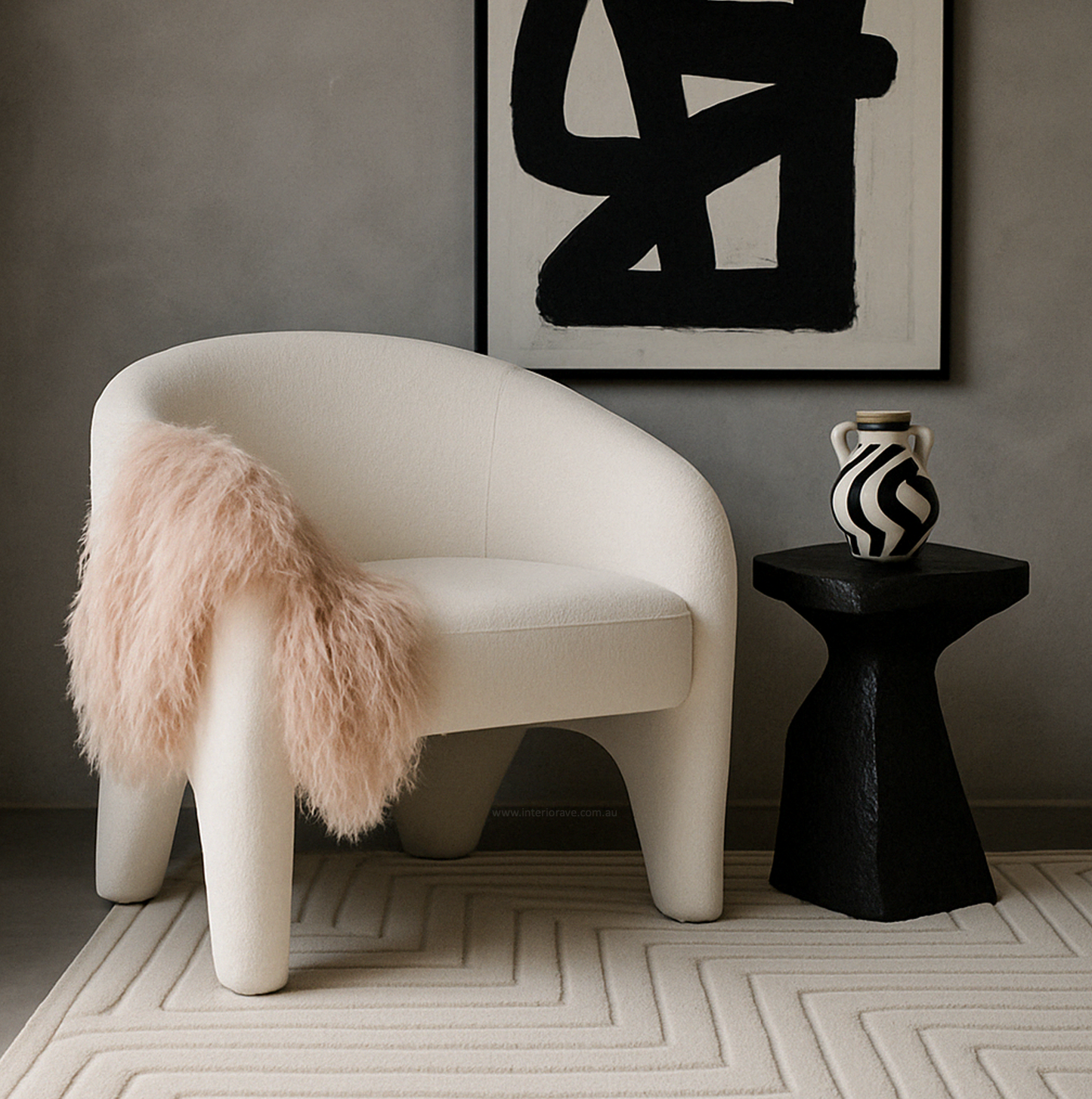 Nova Chenille Arm Chair – White – furniture piece by Interior Ave