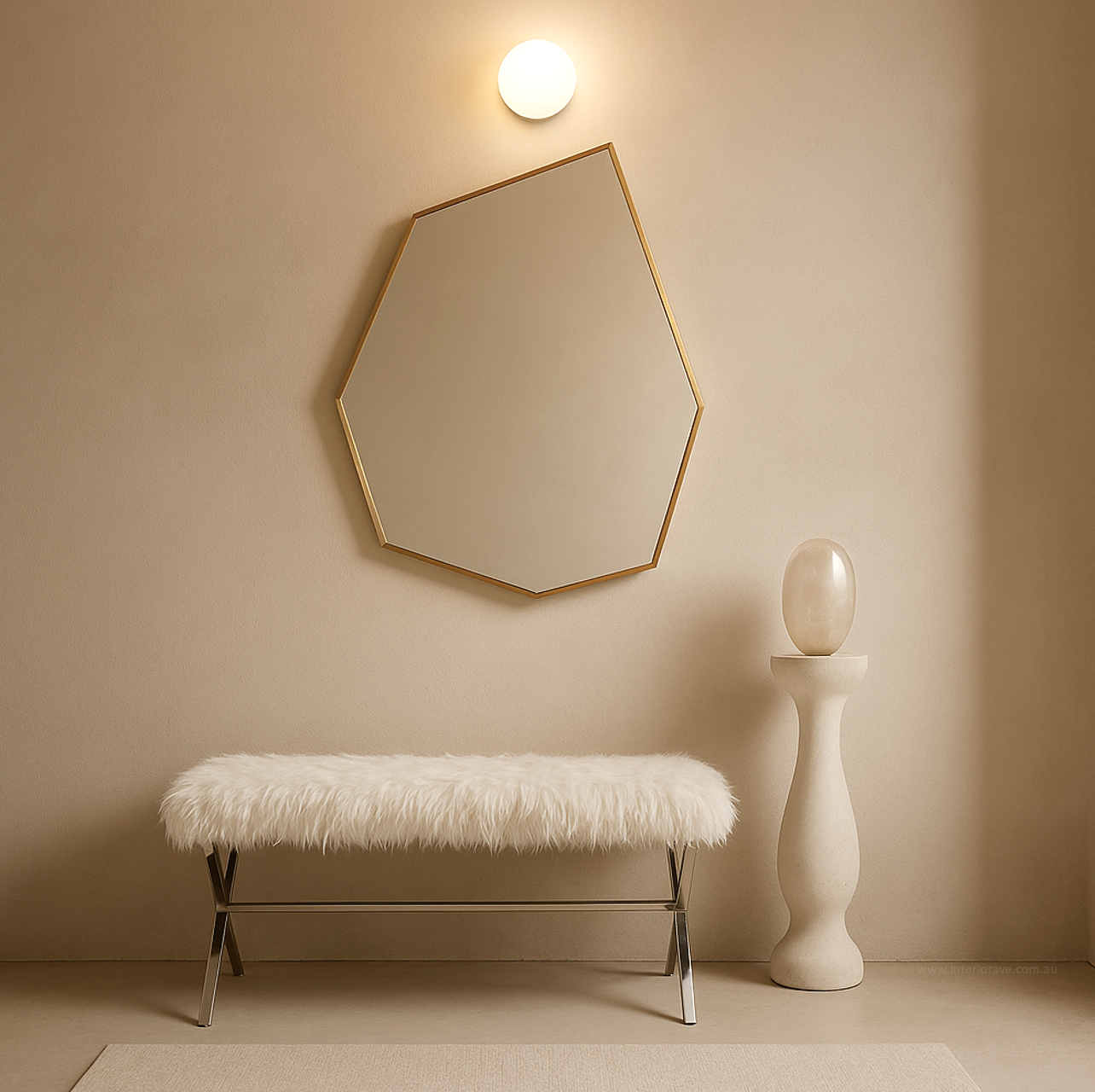 Azure Teardrop Mirror – Gold Framed Decorative Wall Mirror
