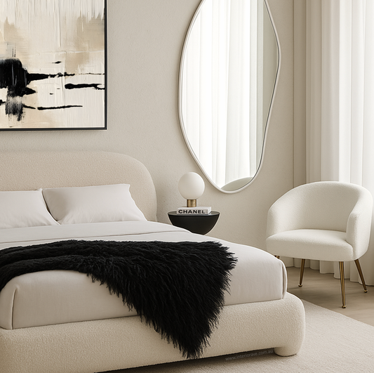 Isla Boucle Accent Chair - White – luxury accent chair by Interior Ave