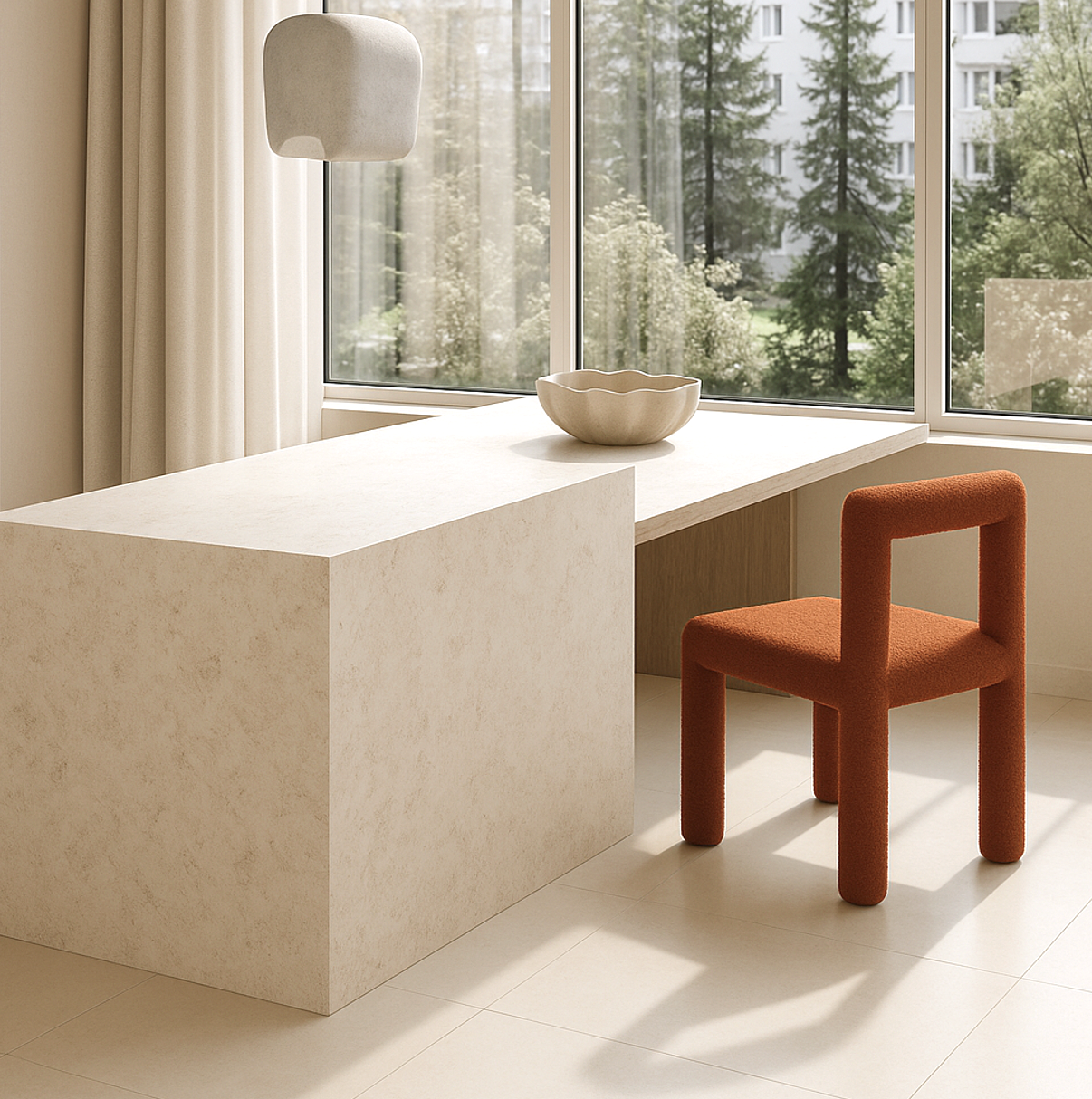 Forma Terracota Boucle Dining Chair – furniture piece by Interior Ave