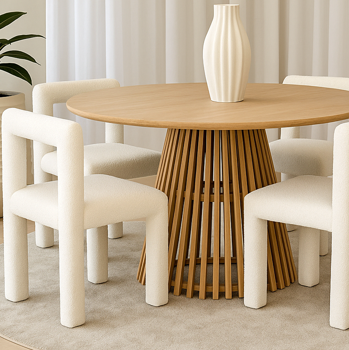 Forma White Boucle Dining Chair – furniture piece by Interior Ave