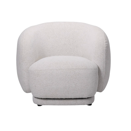 Aspen Swivel Armchair – Sculptural White Armchair in Luxe Milan Fabric