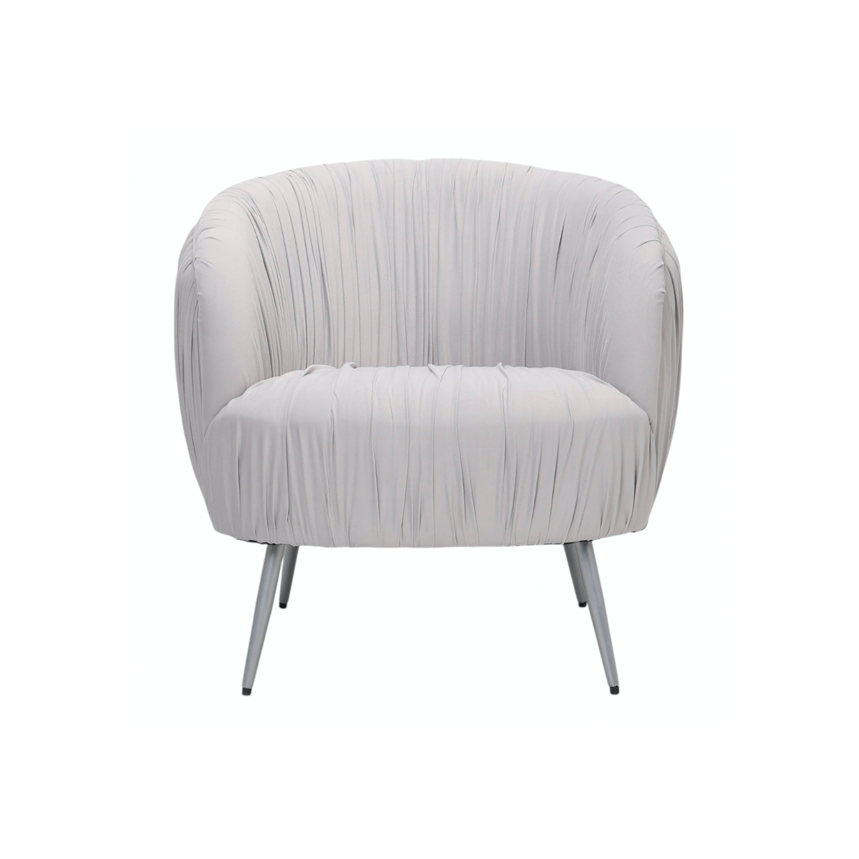 Vespa Pleated Velvet Accent Chair – Pearl Grey Armchair