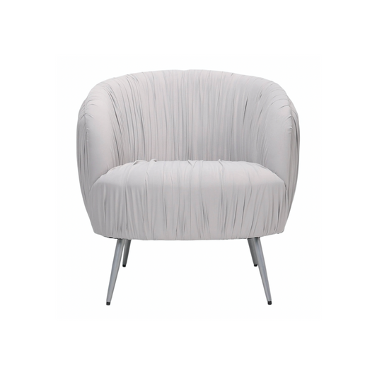 Vespa Pleated Velvet Accent Chair – Pearl Grey Armchair