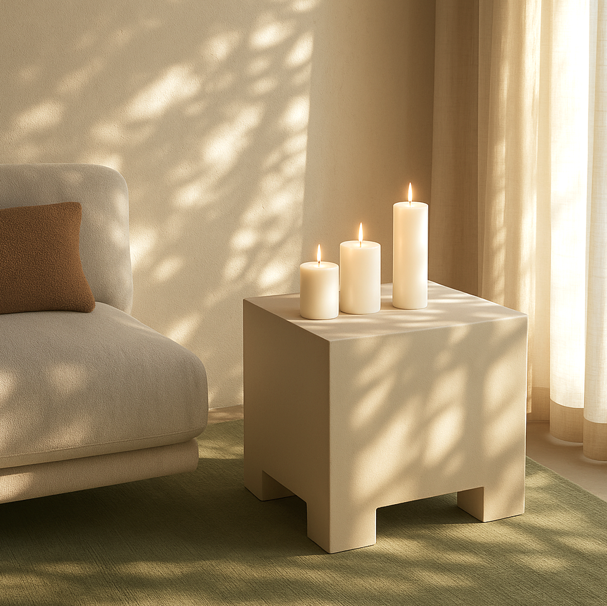 Cedar Side Table - White Textured Finish – premium furniture by Interior Ave
