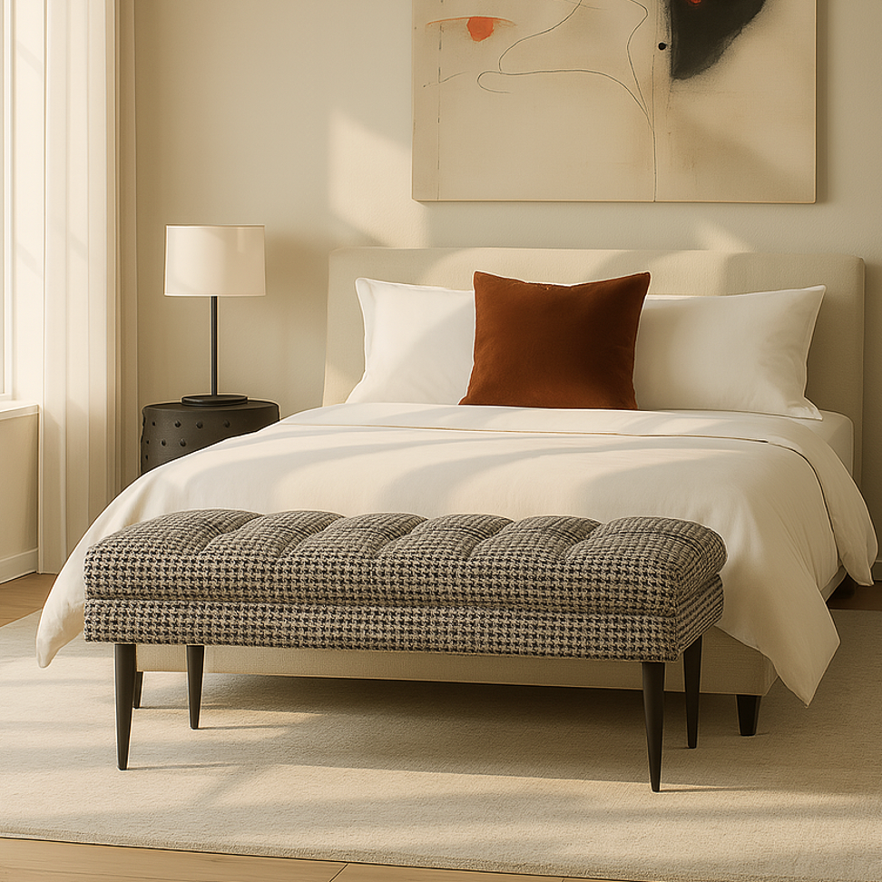 Harlow Bench - Houndstooth