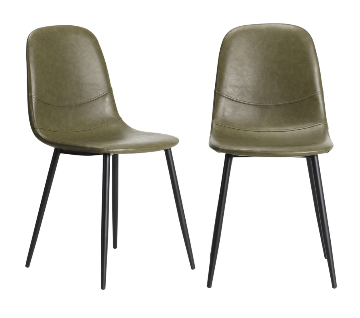 Laos Leather Dining Chair - Olive -premium furniture by Interior Ave