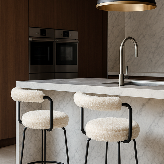 Calipo Sheepskin Bar Stool - White