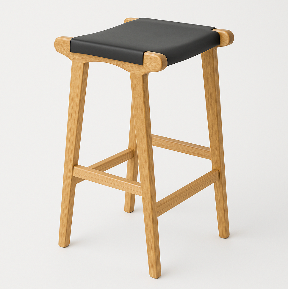 Lexington Oak Bar Stool - Black -premium furniture by Interior Ave