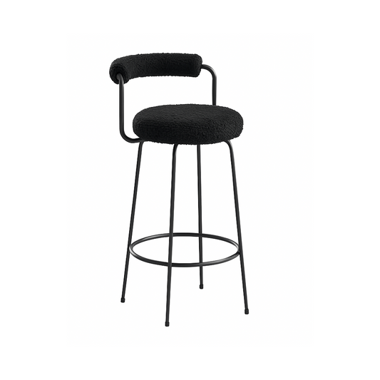 Calipo Sheepskin Bar Stool - Black