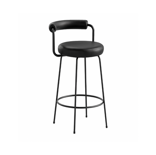Calipo Leather Bar Stool - Black