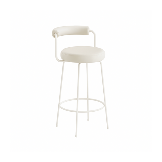 Calipo Leather Bar Stool - White