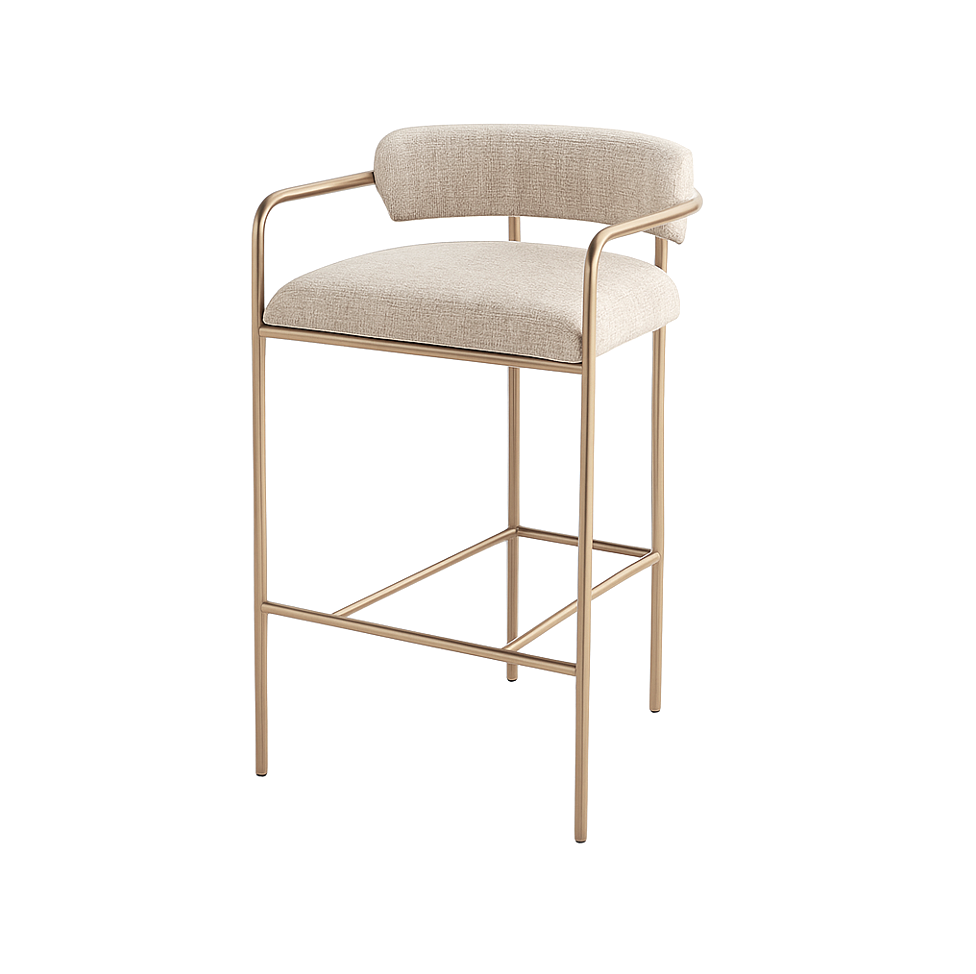Allegra Linen Bar Stool - Sand - premium furniture by Interior Ave