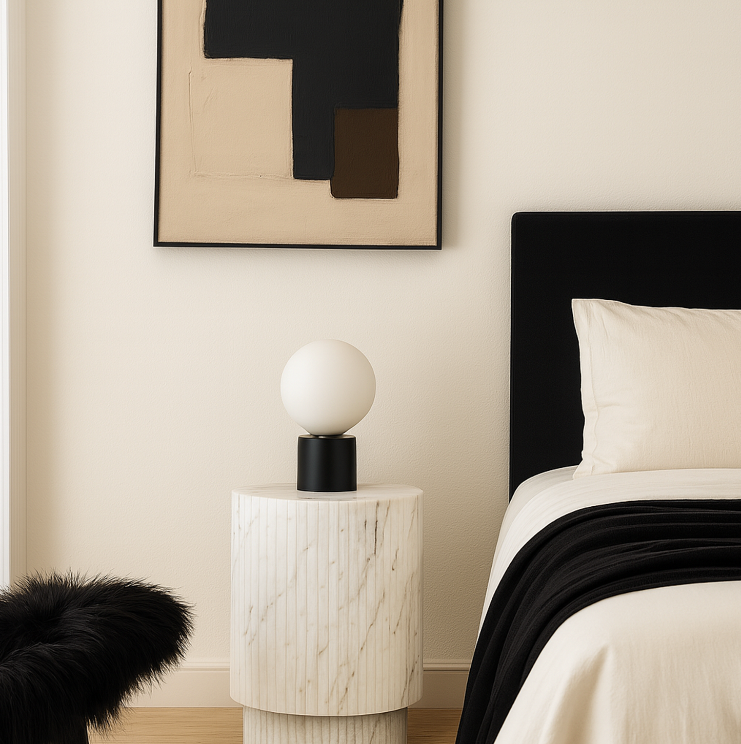 Vera Stone Side Table - Marble