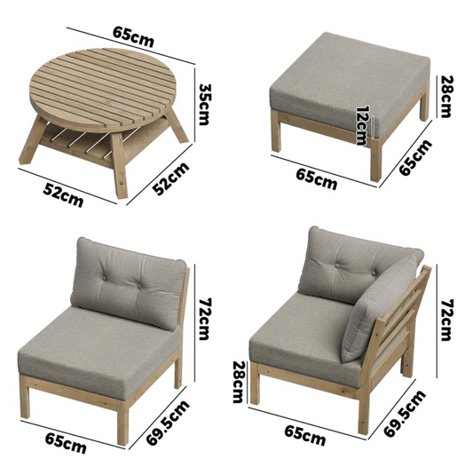 Driftwood Outdoor Lounge 7 piece Set - Beige