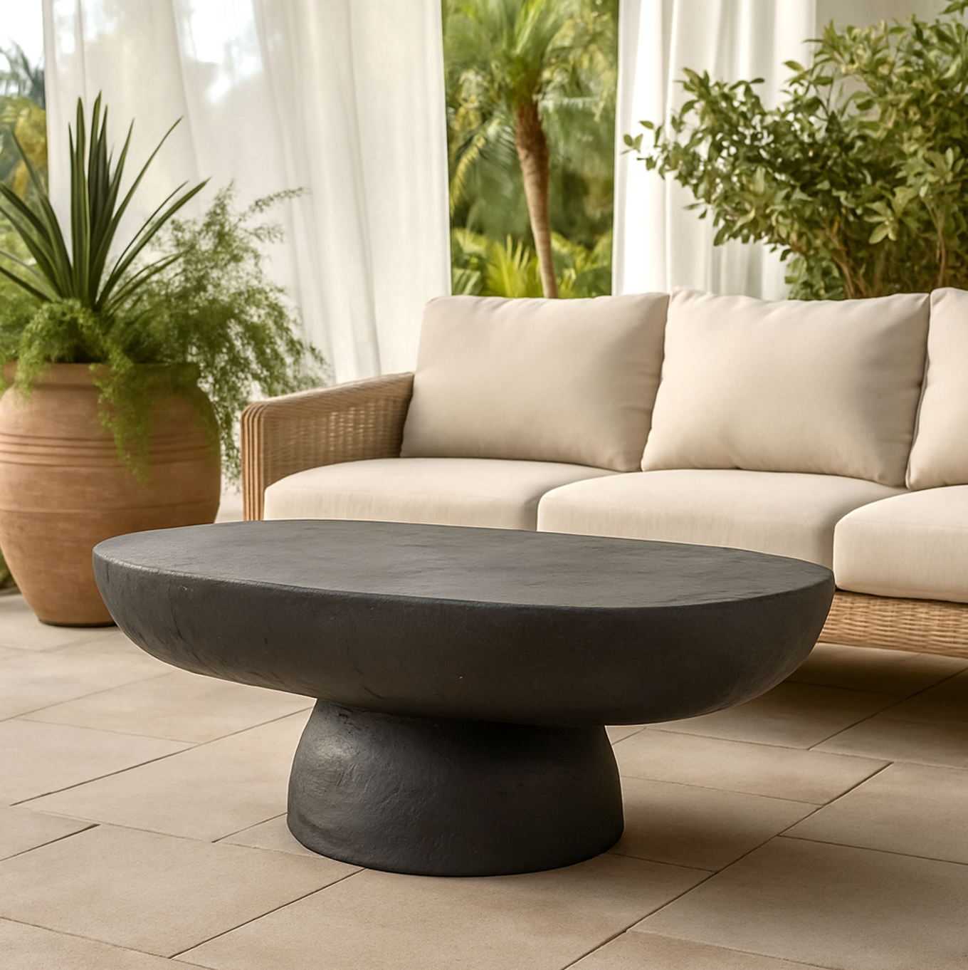 Korra Coffee Table - Black Stone