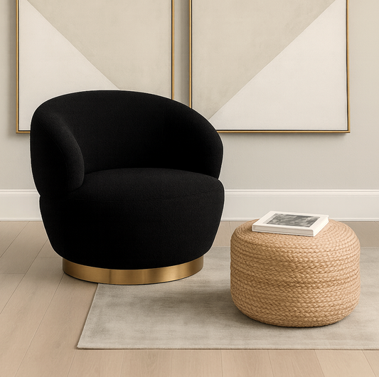 Luna Swivel Armchair - Black