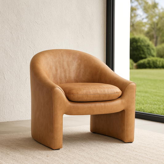 Sable Occasional Lounge Chair - Tan Leather