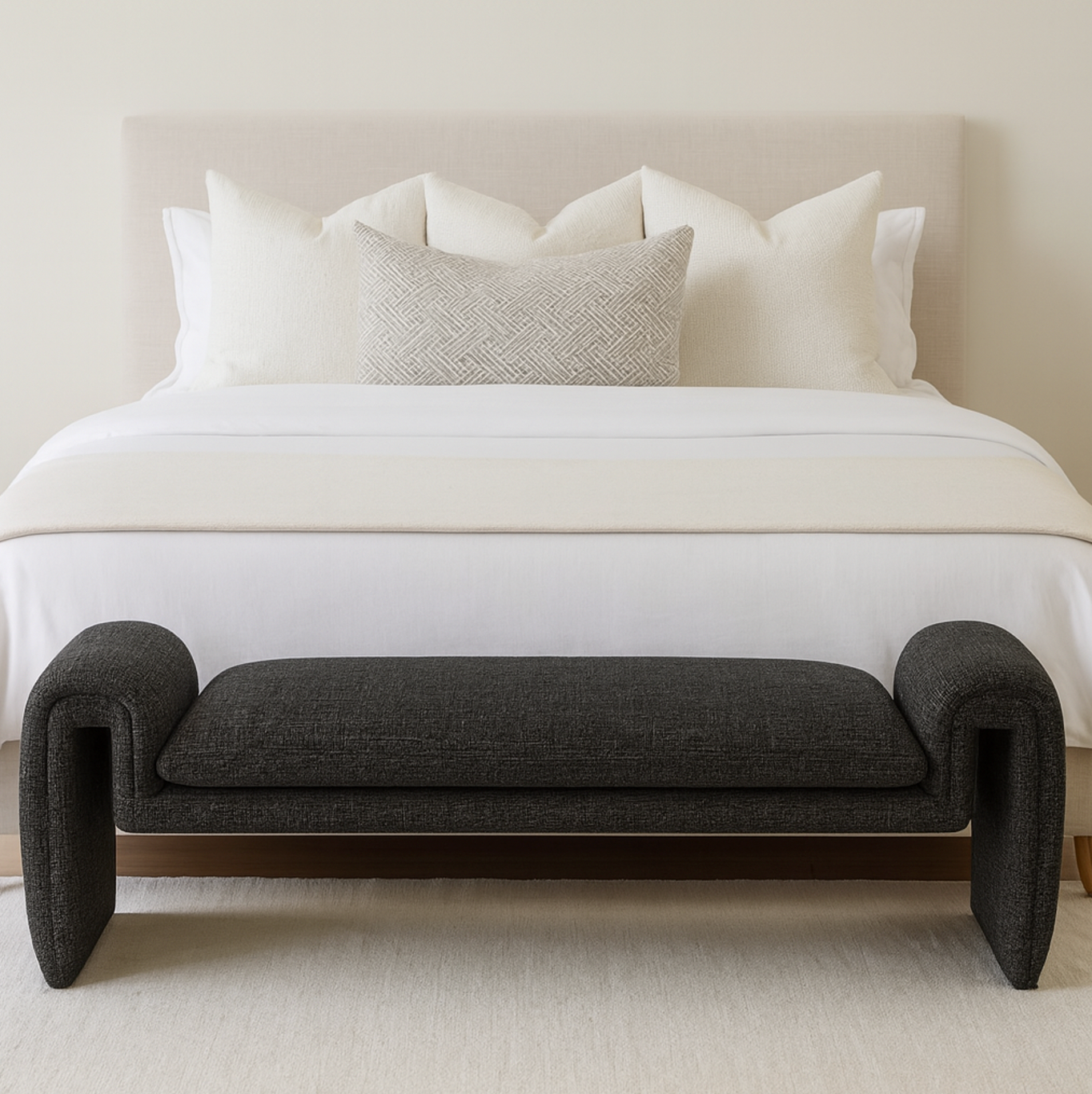 Solace Bench - Black Tweed