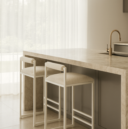 La Maison Boucle Bar Stool - White Boucle