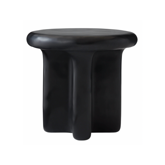 Santorini Stone Side Table - Black