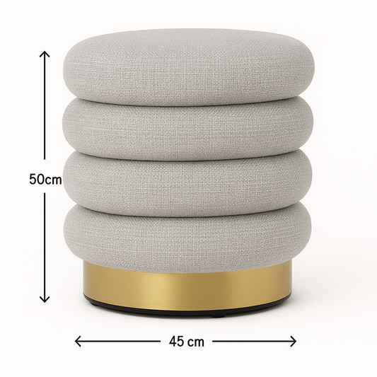 Roma Storage Ottoman - Light Grey