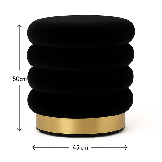 Roma Storage Ottoman - Black