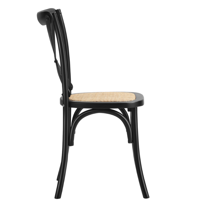Cross Back Dining Chair - Black - Set of Two