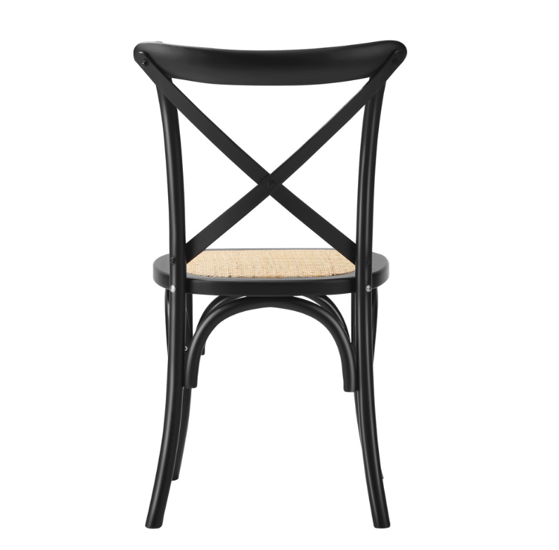 Cross Back Dining Chair - Black - Set of Two