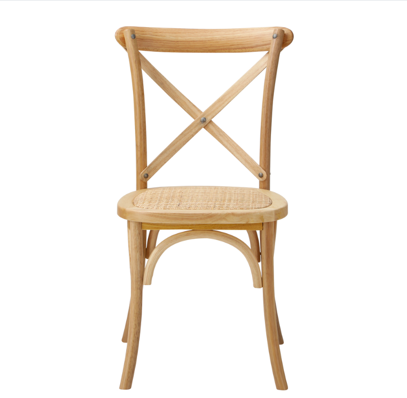 Cross Back Dining Chair - Natural - Set of Two
