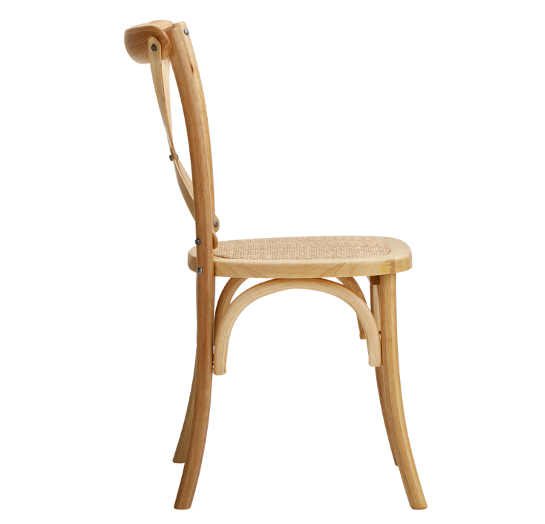 Cross Back Dining Chair - Natural - Set of Two