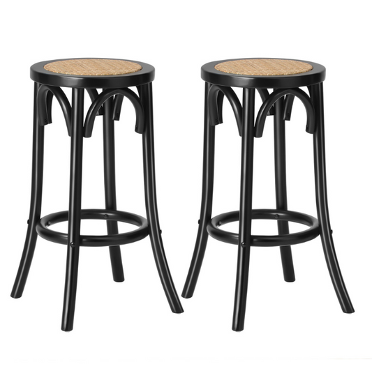 Aston Rattan Bar Stool - Black - Set of Two – modern bar stool by Interior Ave