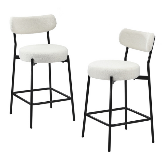 Breeze Boucle Bar Stool - Set of Two – modern bar stool by Interior Ave