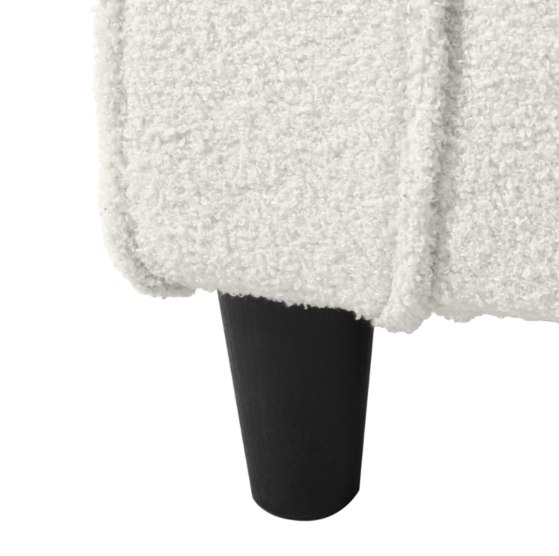 Harriet Boucle Storage Ottoman Bench - White – modern ottoman or footstool by Interior Ave