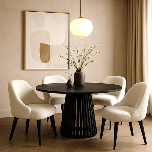 Haven Silhouette Dining Table - 110cm - Black – premium furniture by Interior Ave
