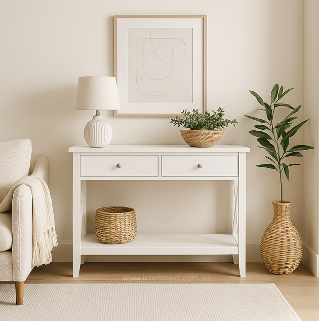 Sorrento Hamptons Long Island Console Table 2 Drawers – premium furniture by Interior Ave